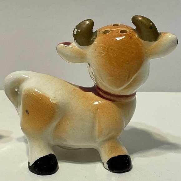 Vintage 1950's Ceramic Salt & Pepper Shakers Cow anthropomorphic japan - Picture 6 of 10